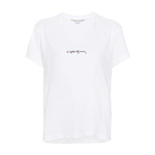 Geborduurde Logo T-shirts en Polos Stella McCartney , White , Dames