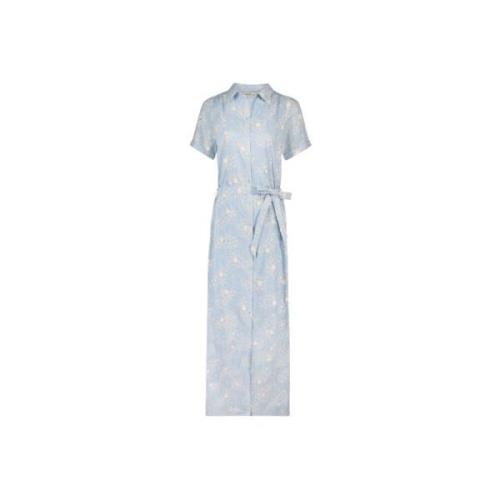 Maxi Jurk met Broderie en Strikceintuur Fabienne Chapot , Blue , Dames