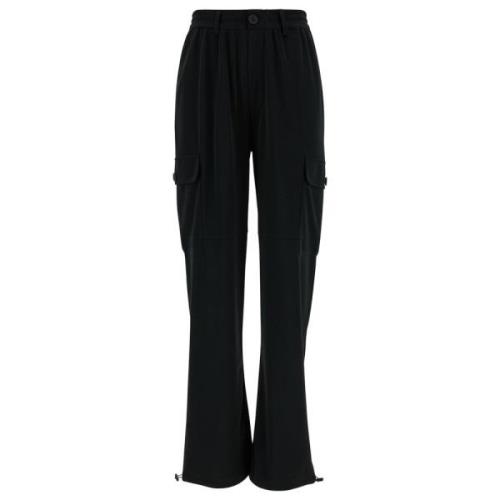 Zwarte Cargo Broek Twinset , Black , Dames