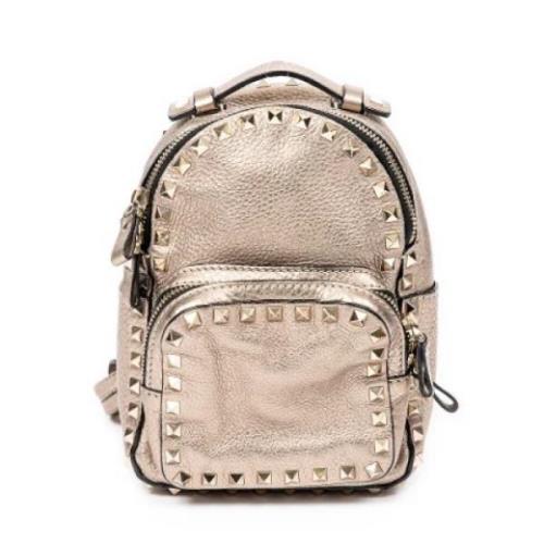 Pre-owned Leather backpacks Valentino Vintage , Gray , Dames