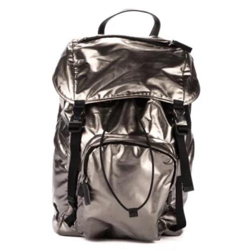 Pre-owned Leather backpacks Prada Vintage , Gray , Dames