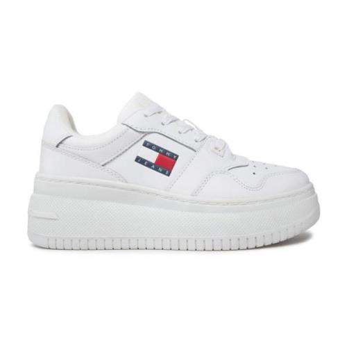 Platform Logo Sneakers - Wit Tommy Jeans , White , Dames