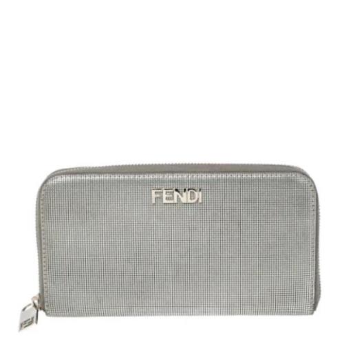 Pre-owned Leather wallets Fendi Vintage , Gray , Dames