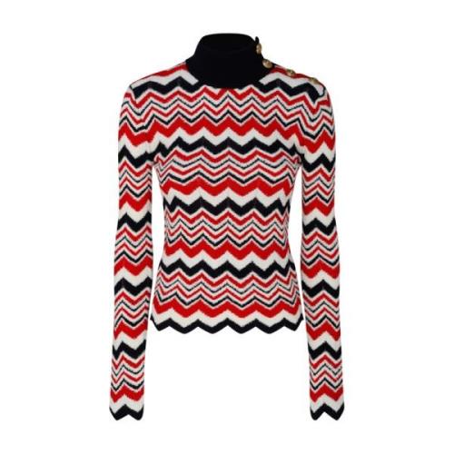 Chevron Gebreide Coltrui Balmain , Multicolor , Dames