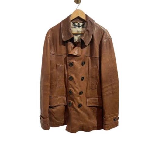 Pre-owned Leather outerwear Burberry Vintage , Brown , Dames