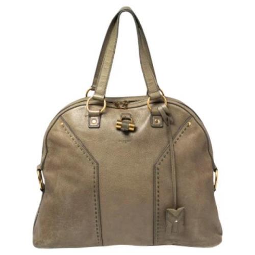 Pre-owned Leather handbags Yves Saint Laurent Vintage , Green , Dames