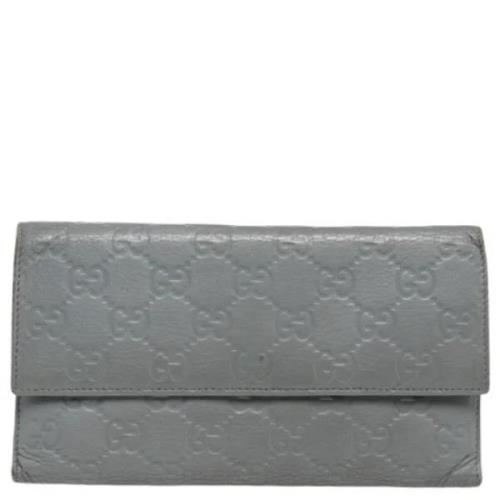 Pre-owned Leather wallets Gucci Vintage , Gray , Dames