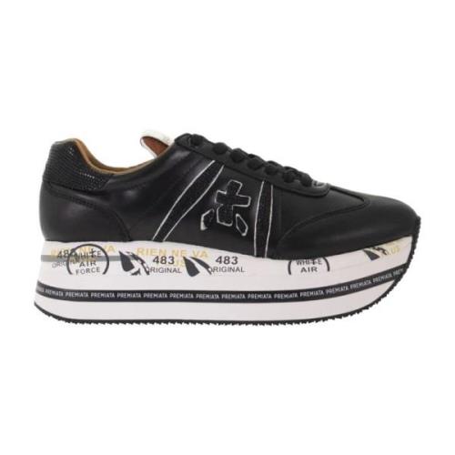 Zwarte lage sneakers voor vrouwen Premiata , Black , Dames