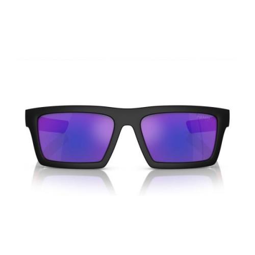 Sportieve zonnebril met donkerpaarse gespiegelde lenzen Prada , Black ...