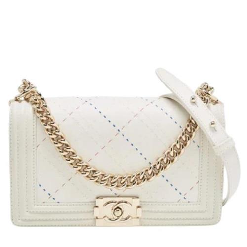 Pre-owned Leather chanel-bags Chanel Vintage , White , Dames