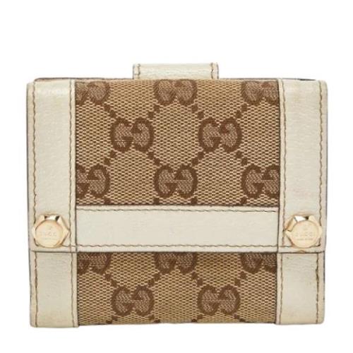 Pre-owned Canvas wallets Gucci Vintage , Beige , Dames