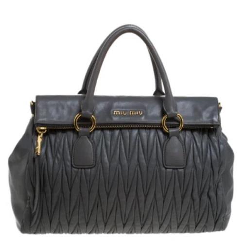 Pre-owned Leather handbags Miu Miu Pre-owned , Gray , Dames