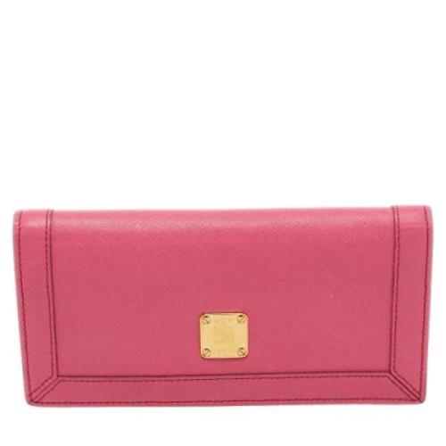 Pre-owned Leather wallets MCM Pre-owned , Pink , Dames