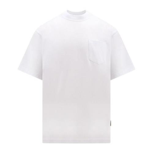 Katoenen T-Shirt met Rits Sacai , White , Heren