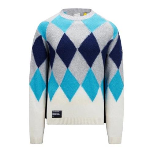 Argyle Crew Neck Wool Cashmere Sweater Moncler , Multicolor , Heren