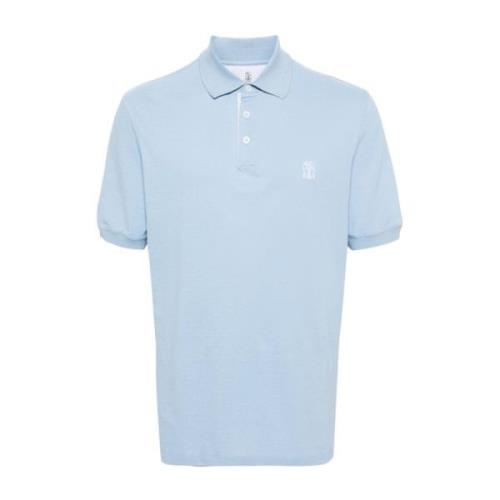 T-shirts en Polos, Polo M/C Brunello Cucinelli , Blue , Heren