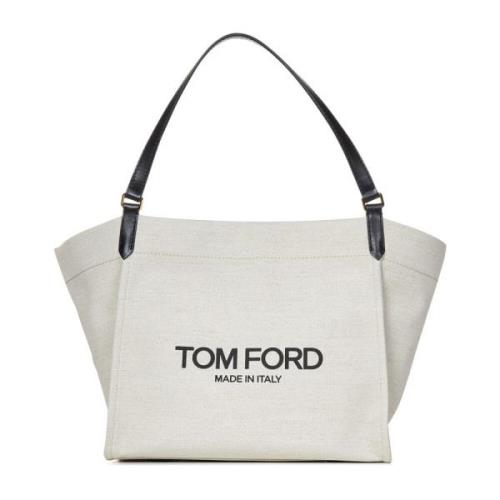 Witte tassen met magnetische sluiting en leren band Tom Ford , White ,...