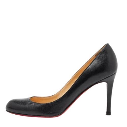 Pre-owned Leather heels Christian Louboutin Pre-owned , Black , Dames