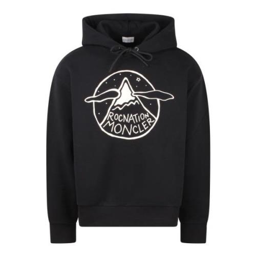 Katoenen hoodie met logo print Moncler , Black , Heren