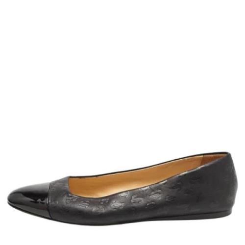 Pre-owned Leather flats Jimmy Choo Pre-owned , Black , Dames