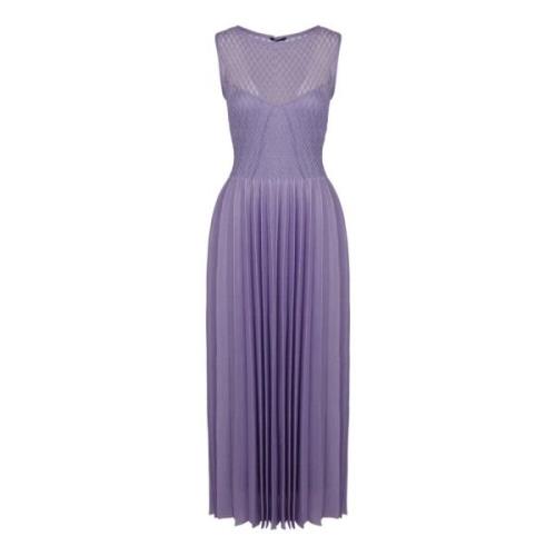Geplooide zijde-mix gebreide jurk Antonino Valenti , Purple , Dames