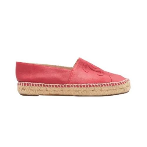 Pre-owned Leather flats Chanel Vintage , Pink , Dames