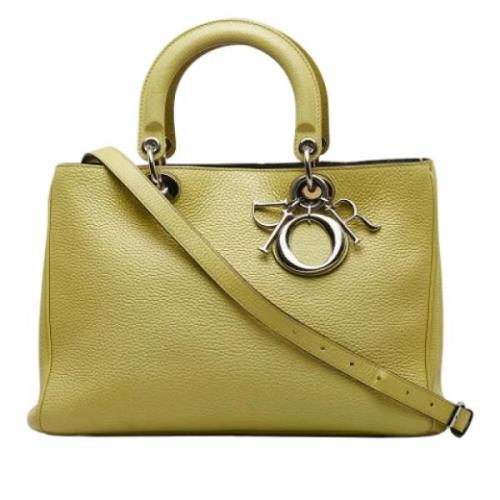 Pre-owned Leather handbags Dior Vintage , Yellow , Dames