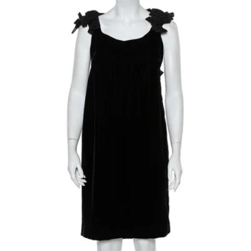 Pre-owned Velvet dresses Yves Saint Laurent Vintage , Black , Dames