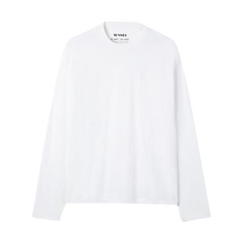 Witte longsleeve t-shirt met boxy fit Sunnei , White , Heren