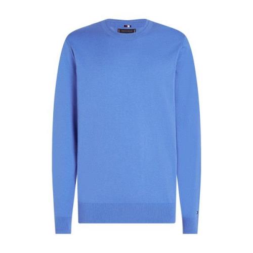 Blauwe Katoenen Pullover voor Heren Tommy Hilfiger , Blue , Heren