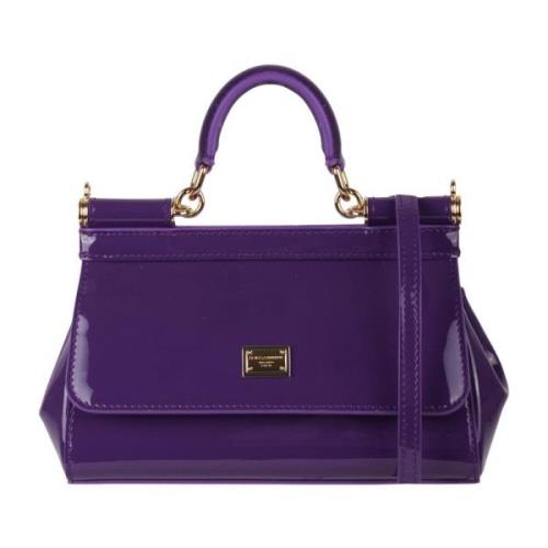 Kleine Sicilië Patentleren Tas Dolce & Gabbana , Purple , Dames