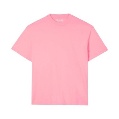 Roze katoenen T-shirt met opstrijklogo Sunnei , Pink , Heren