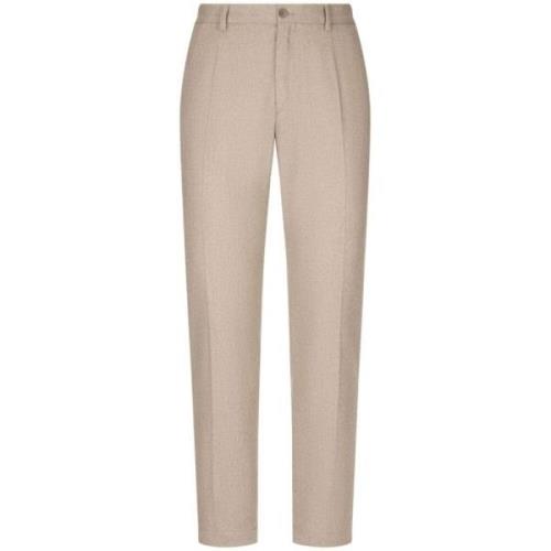 Op Maat Gemaakte Cashmere Blend Broek Dolce & Gabbana , Beige , Heren