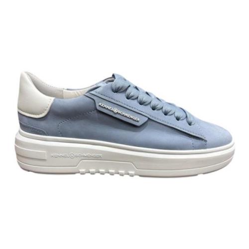 Turn Sneaker in Blauw/Wit Nubuck Leer Kennel & Schmenger , Blue , Dame...