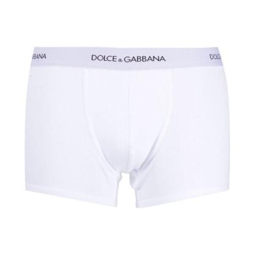 Logo Taille Katoenen Boxershorts Dolce & Gabbana , White , Heren