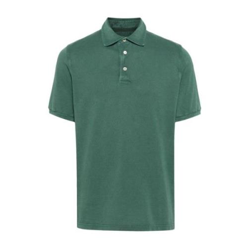 Slim Fit Katoenen Polo Shirt Fedeli , Green , Heren