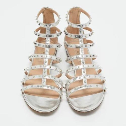 Pre-owned Leather sandals Valentino Vintage , Gray , Dames