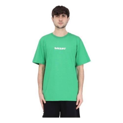 Groene T-shirt met Logo Print en Beer Barrow , Green , Heren