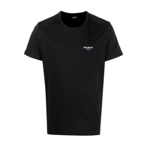 Luxe Flock T-Shirt Balmain , Black , Heren