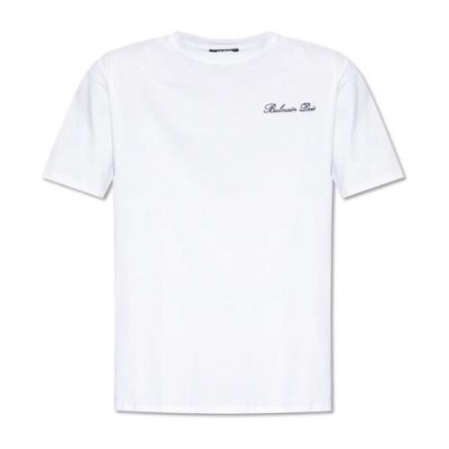 T-shirt met logo Balmain , White , Heren
