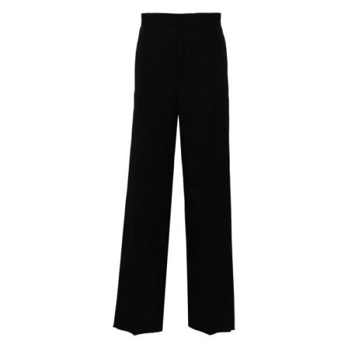 Zwarte Wol Gabardine Broek Jil Sander , Black , Heren