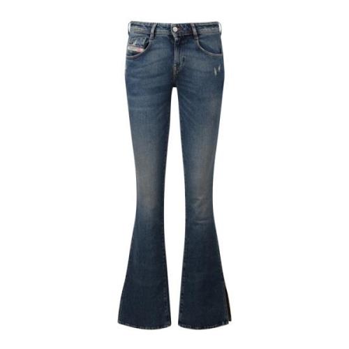 Bootcut Jeans met Whiskering Effect Diesel , Blue , Dames