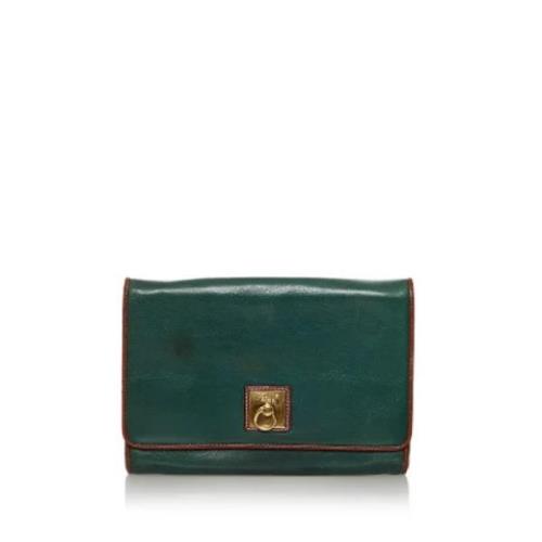 Pre-owned Leather clutches Celine Vintage , Green , Dames