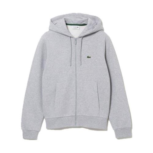 Herenhoodie met rits en hoge kraag Lacoste , Gray , Heren