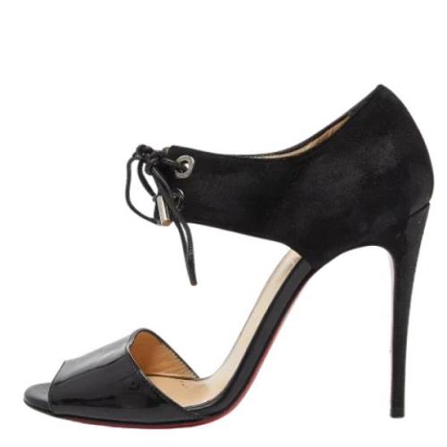 Pre-owned Leather sandals Christian Louboutin Pre-owned , Black , Dame...