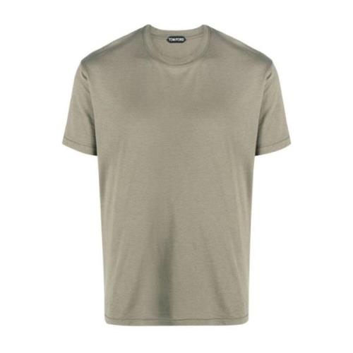 Groen Lyocell Katoenen T-Shirt Tom Ford , Green , Heren