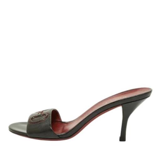 Pre-owned Leather sandals Gucci Vintage , Black , Dames