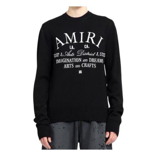 Zwarte Arts District Crewneck Sweater Amiri , Black , Heren