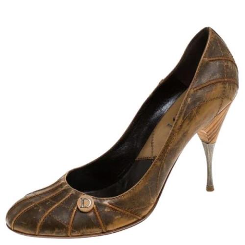 Pre-owned Leather heels Dior Vintage , Brown , Dames