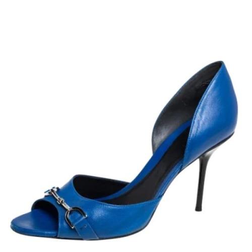 Pre-owned Leather heels Gucci Vintage , Blue , Dames